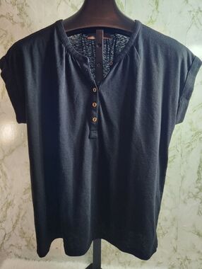LOFT Black Cotton Top